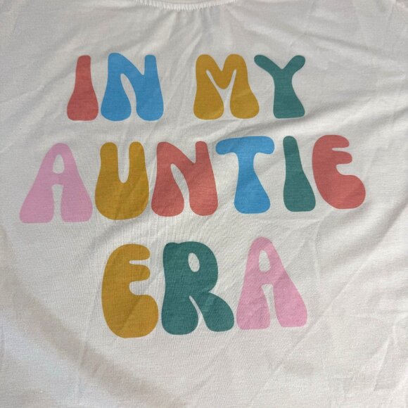 Aunt Tshirt Womens XL Cream 70s Style In My Auntie Era Short Sleeve Crew Neck - Picture 4 of 8
